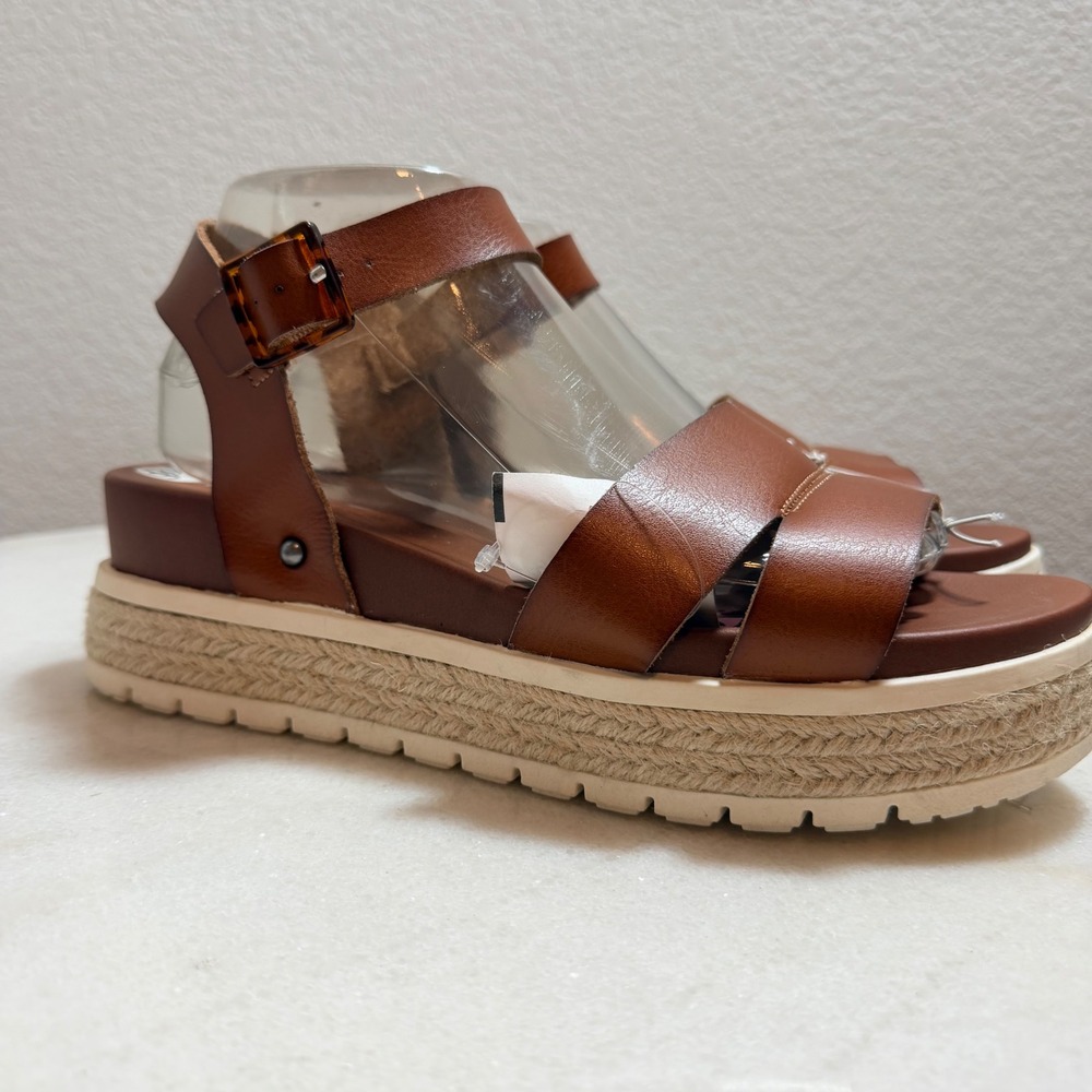 MIA Lydia Cognac Brown Espadrille Platform Sandals Womens 9.5 MH2326BFSF - Picture 5 of 7